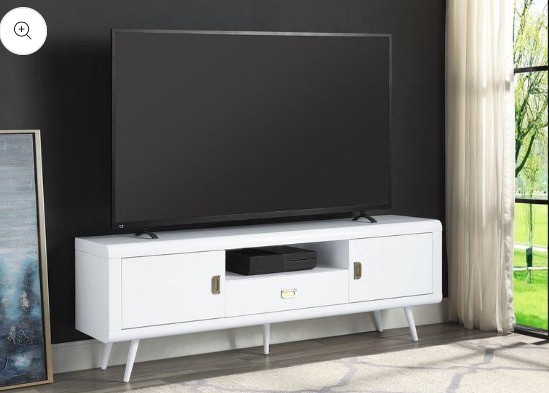 Pagan - TV Stand - White High Gloss Finish 63”
