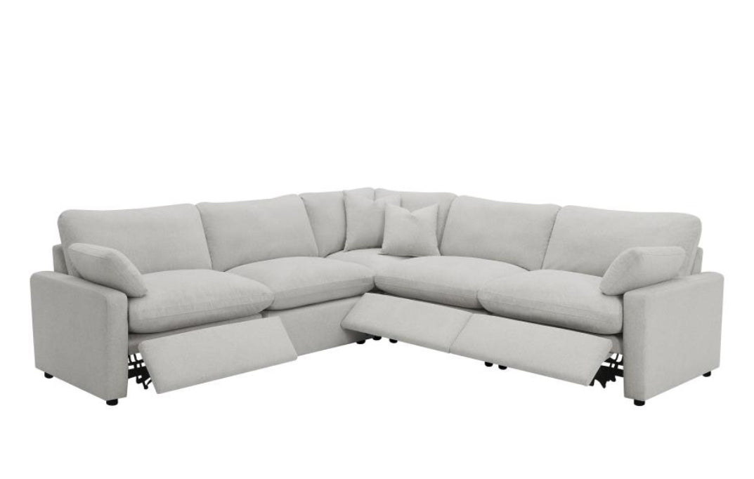 COLLINS 5-PIECE MODULAR POWER RECLINING SECTIONAL GREY