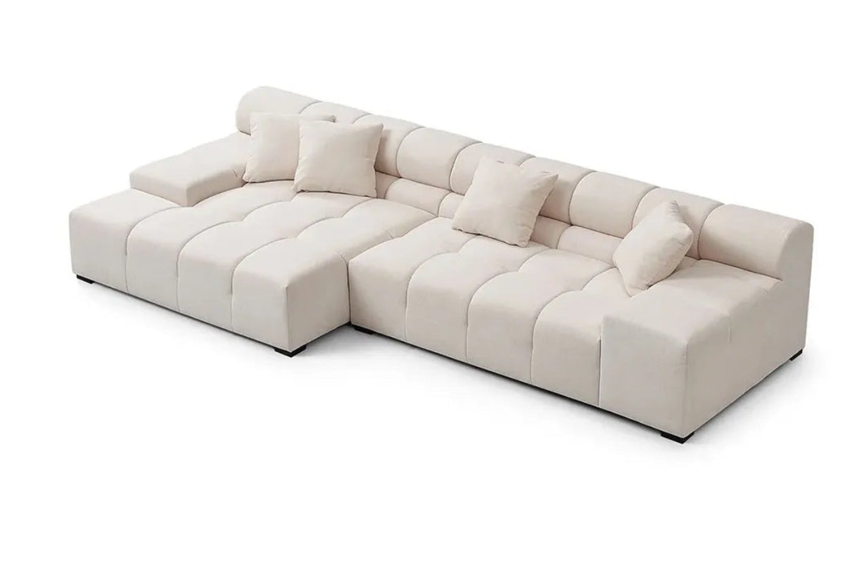Hayden Sofa Sectional modern Upholstery Gray / Cream