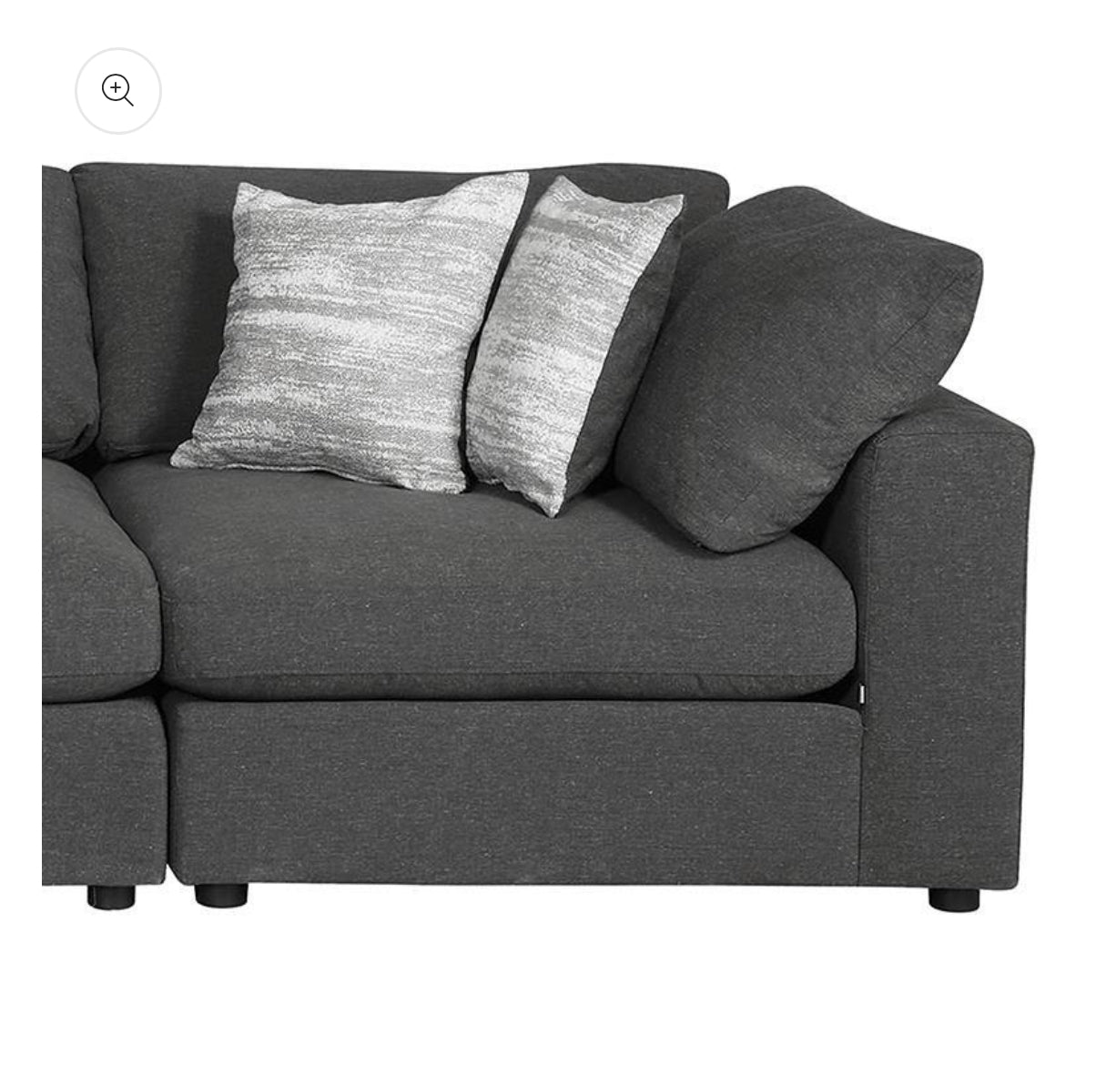 Serene - 4 Piece Sectional Set (1 Armless Chair, 2 Corners And 1 Ottoman) - Black