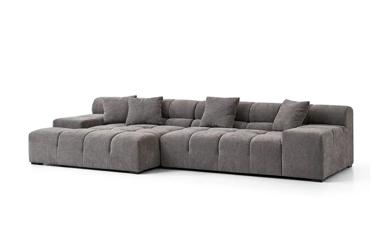 Hayden Sofa Sectional modern Upholstery Gray / Cream