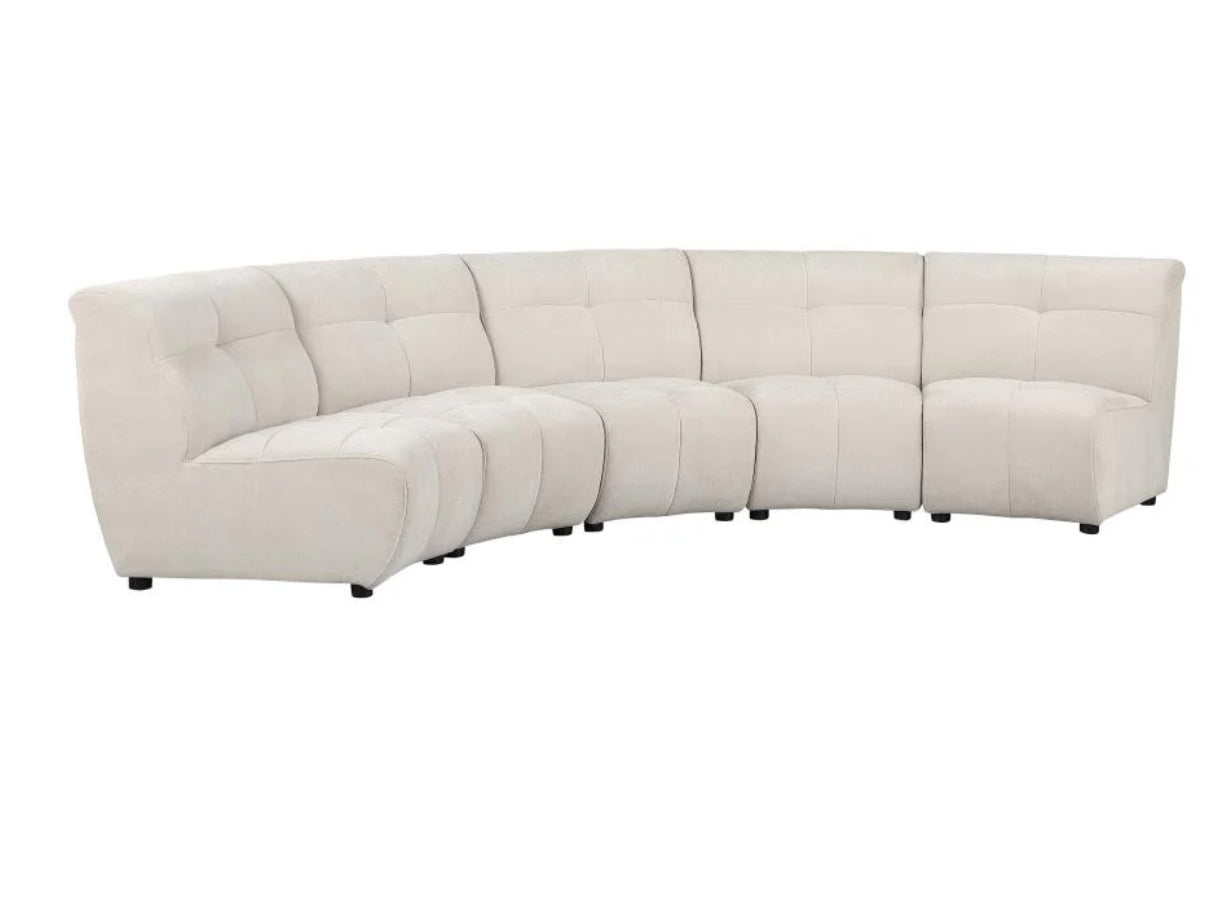 Charlotte 5-piece Upholstered Modular Sectional Sofa Ivory