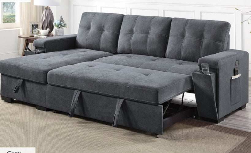 Toby Gray Sleeper Sectional 81395