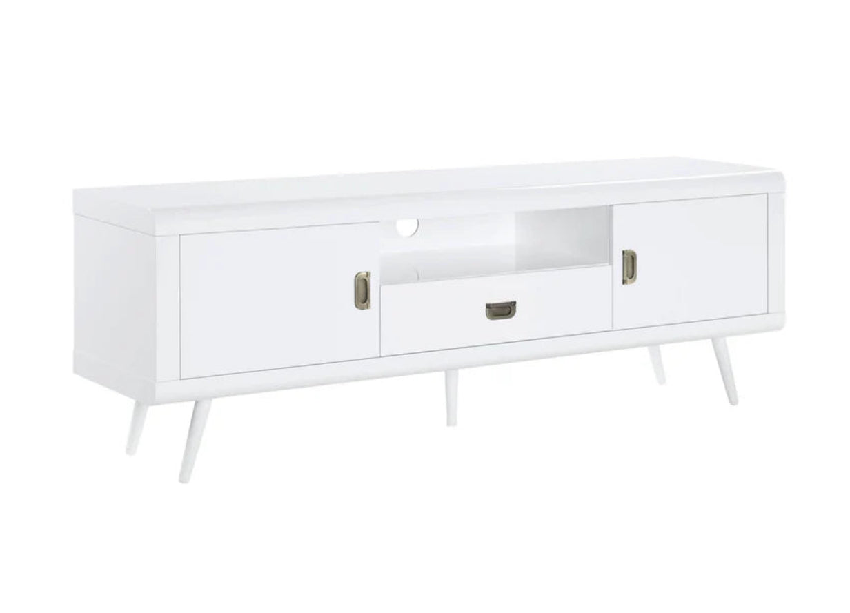 Pagan - TV Stand - White High Gloss Finish 63”