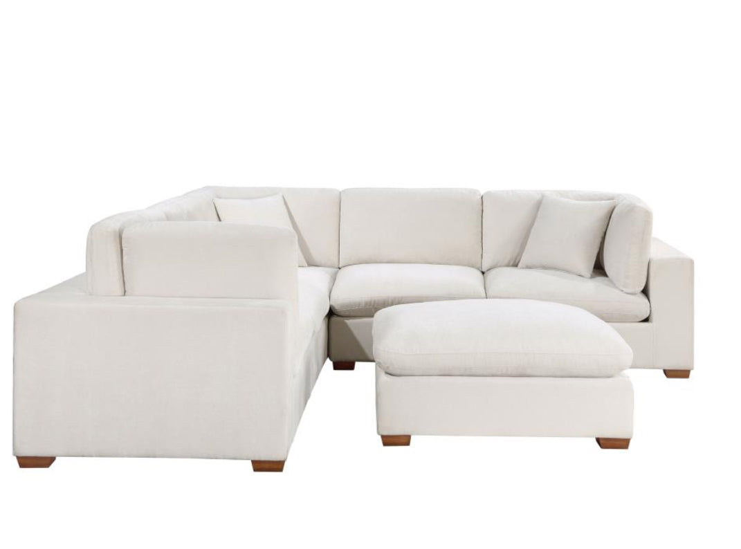 LAKEVIEW 6-PIECE UPHOLSTERED MODULAR SECTIONAL SOFA IVORY