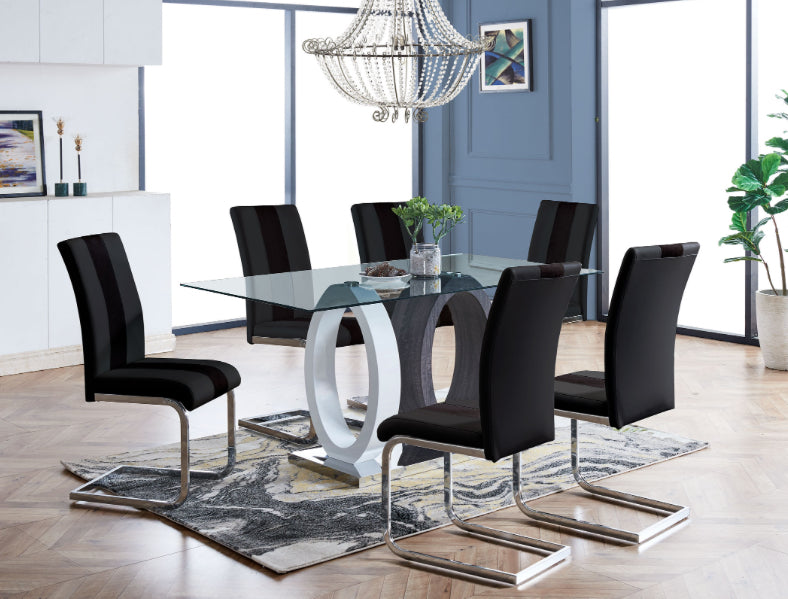 D1628 DT+ D915DC Black 5 pc Dining Set