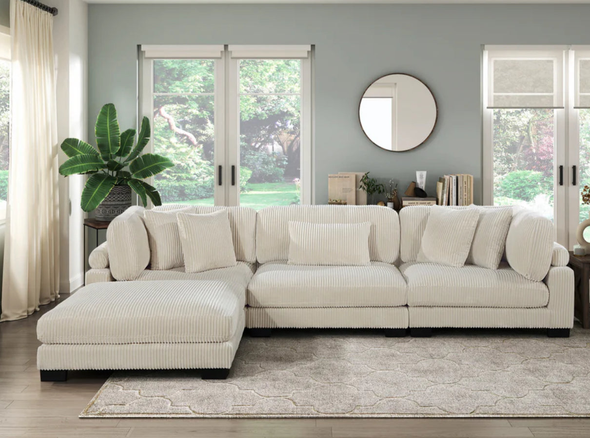 Raverse Corduroy 4-Piece Modular Sectional Beige