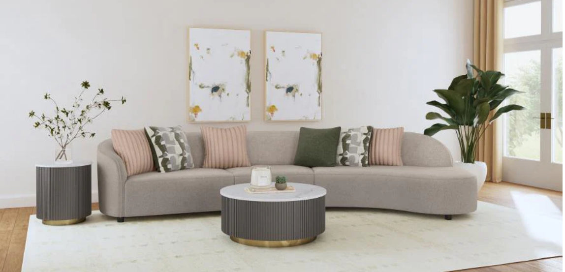 Fayette 3-piece Upholstered Sectional Sofa Greige