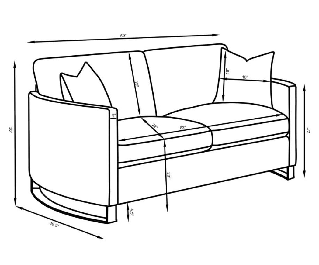 CORLISS 3-PIECE UPHOLSTERED ARCHED ARM SOFA SET BEIGE
