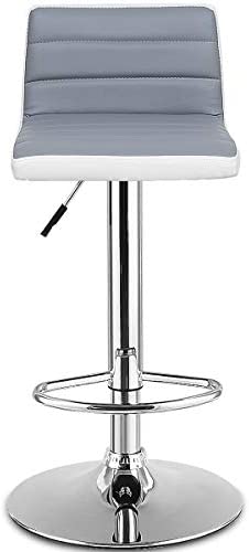 Gray With White Square Design Modern Barstools Set Of 2