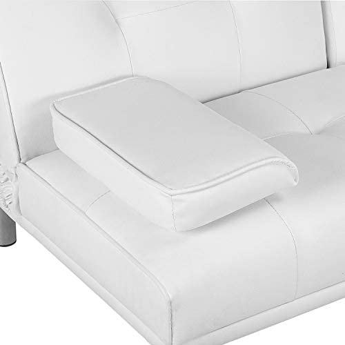 White Futon Sofa Bed Sleeper Sofa Modern