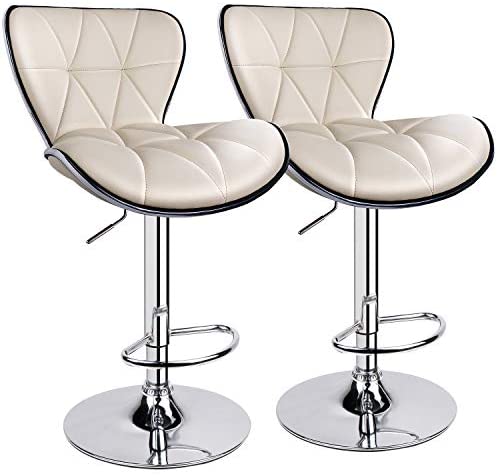 Leopard Shell Back Adjustable Swivel Bar Stools 2/1 Multi Color Chairs