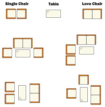 5 Piece Conversation Set Wicker Sectional