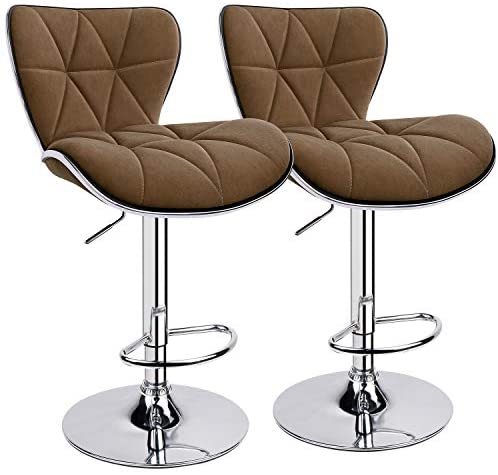 Leopard Shell Back Adjustable Swivel Bar Stools 2/1 Multi Color Chairs