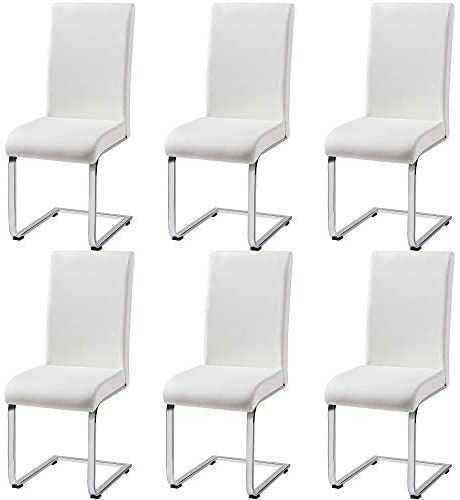 6pcs Modern White Dining Chairs