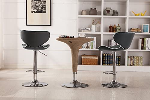 Modern Gray Saddle Back Swivel Barstool (Set of 2)