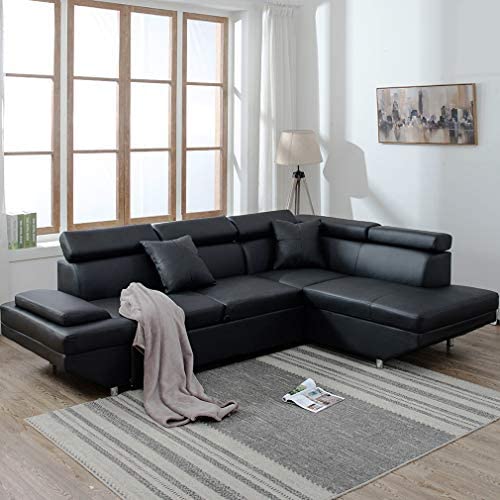 Black Sectional Sofa Bed for Living Room