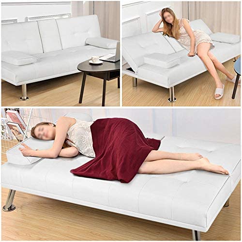White Futon Sofa Bed Sleeper Sofa Modern