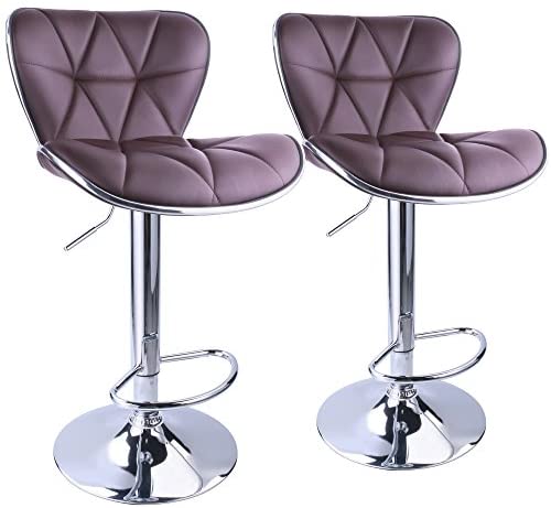 Leopard Shell Back Adjustable Swivel Bar Stools 2/1 Multi Color Chairs