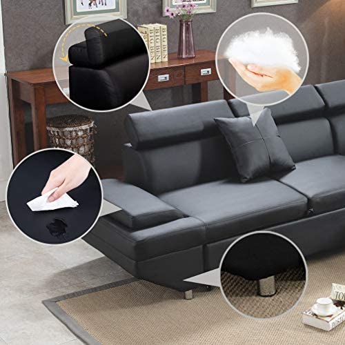 Black Sectional Sofa Bed for Living Room