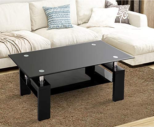 White Legs Highlight Glass Top Cocktail Coffee Table with Wooden Legs