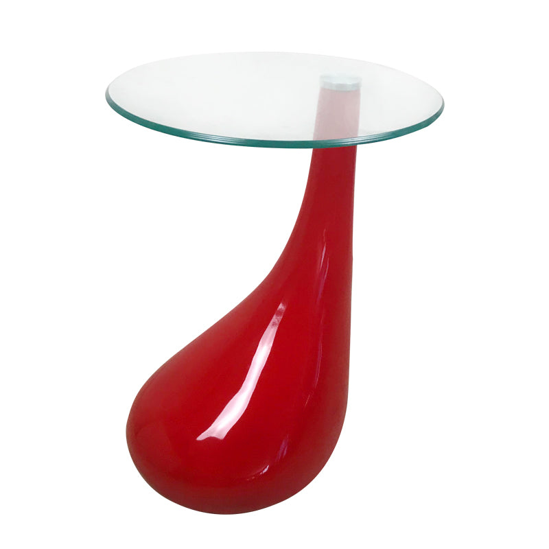 Red Base Tear Drop Side Table
