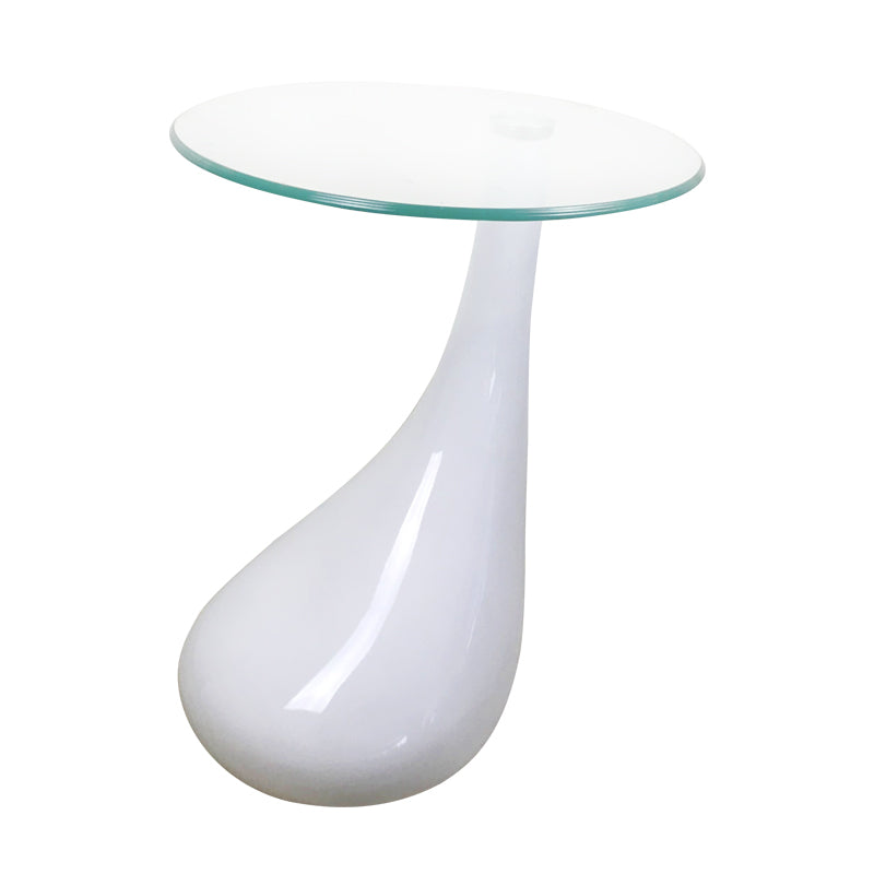 White Base Tear Drop Side Table