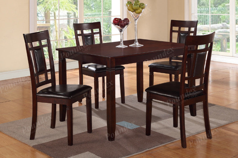 5PCS Marlin dark brown finish wood dining table F2232