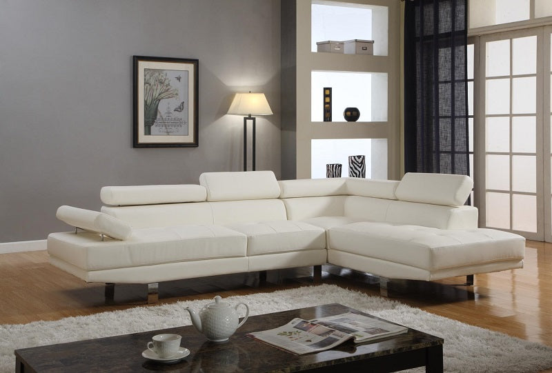Modern White Sectional U701