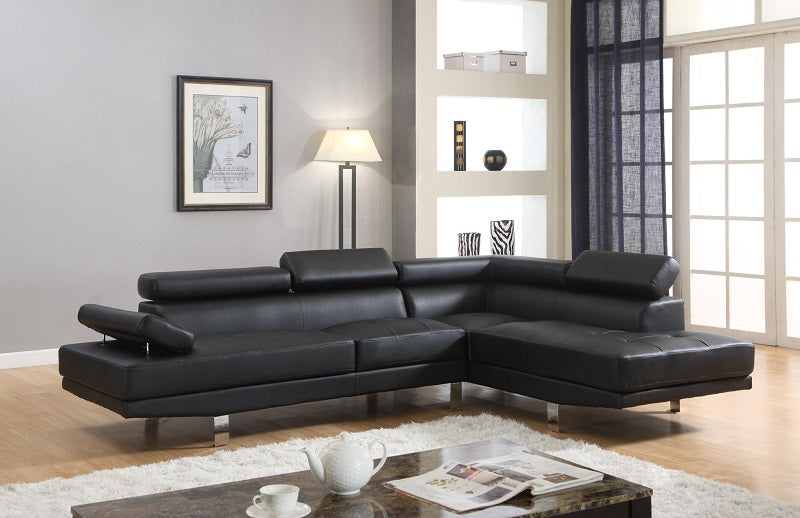 New Modern Black Sectional U7000