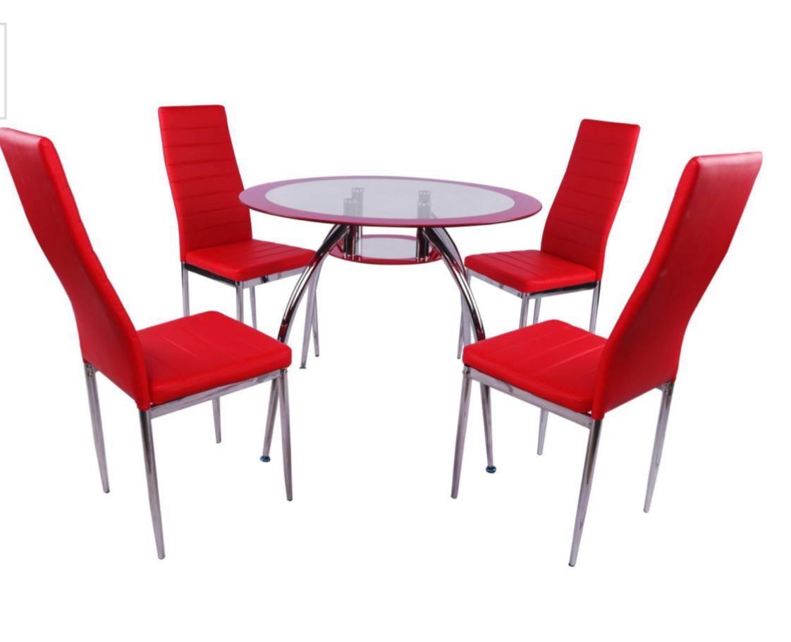 Red Delphi 5pcs Dining Set