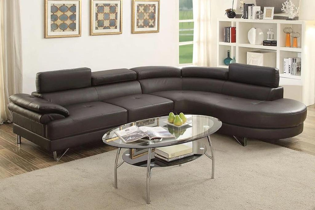 Brown Expresso F6969 Rounded End Sectional