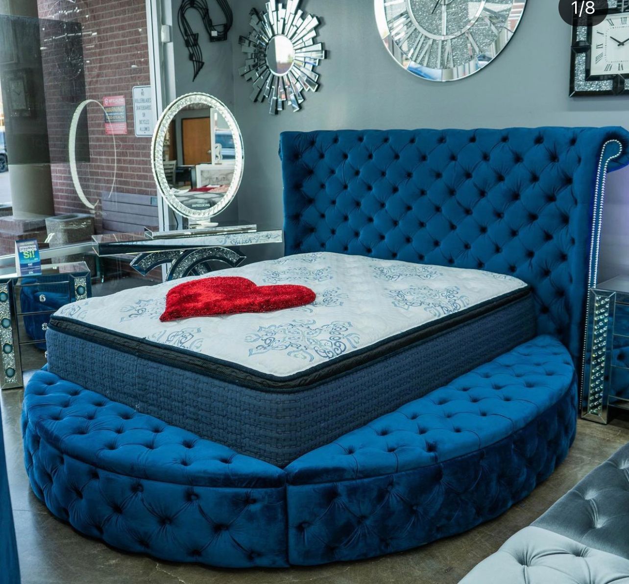 Eva Queen/King Bed Blue With Storage