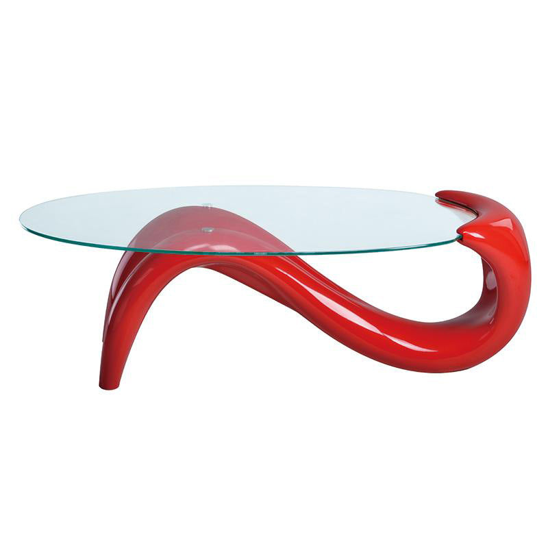 Red Legs Curvy Coffee Table