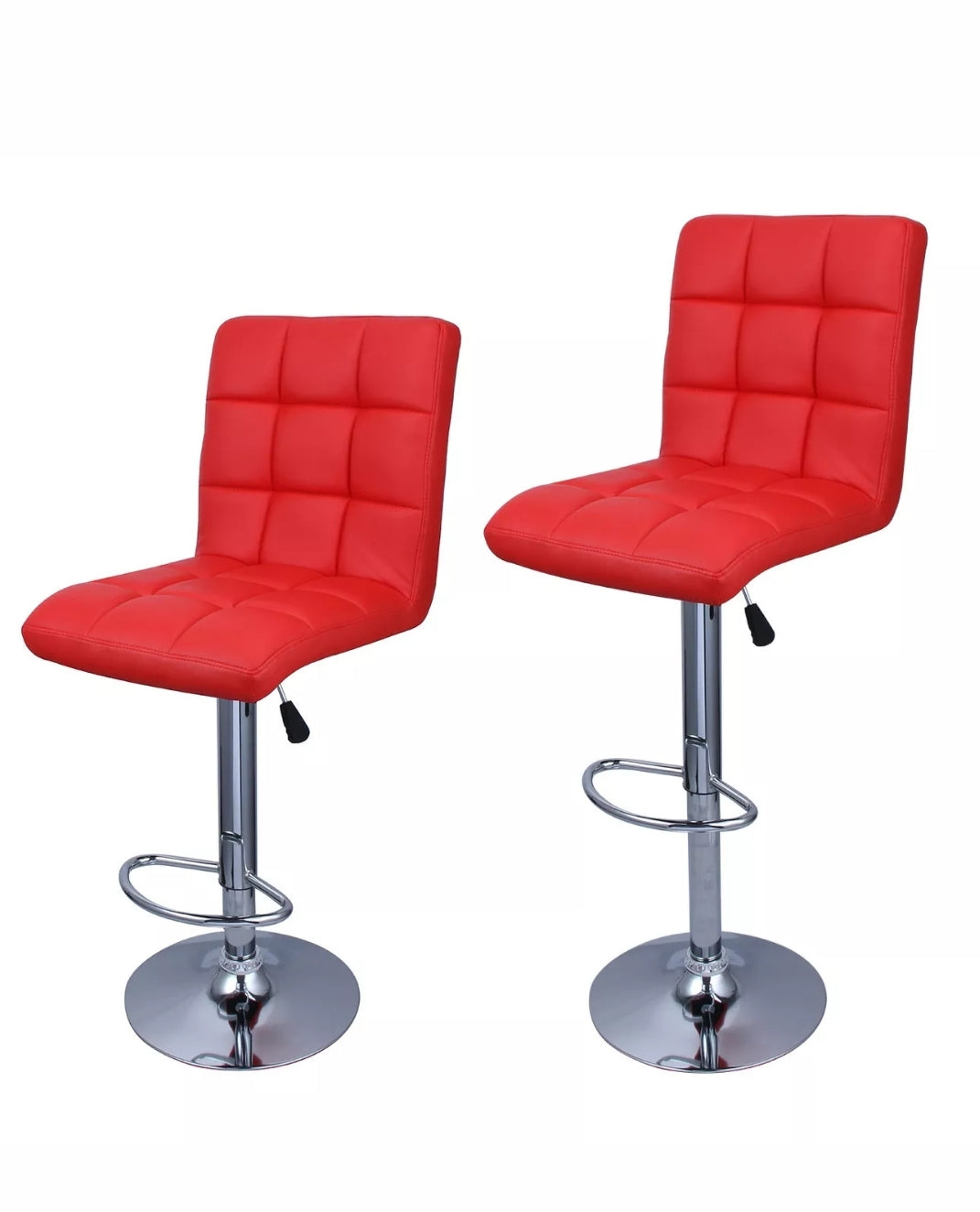 Set of 2 Modern Bar Stools Leather Hydraulic Swivel Dinning Chair Pair Barstools