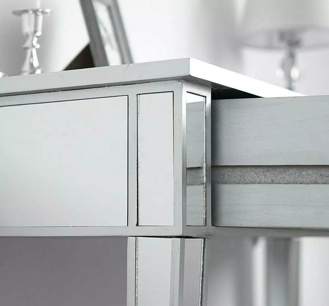 Mirrored Console Table With 2 Drawers Storage Dressing Table Furniture