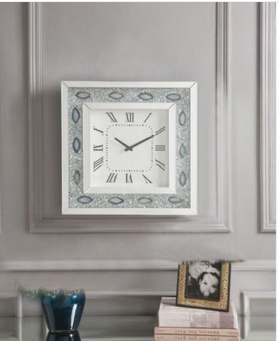 Sonia Wall Clock - 97047 - Mirrored & Faux Agate