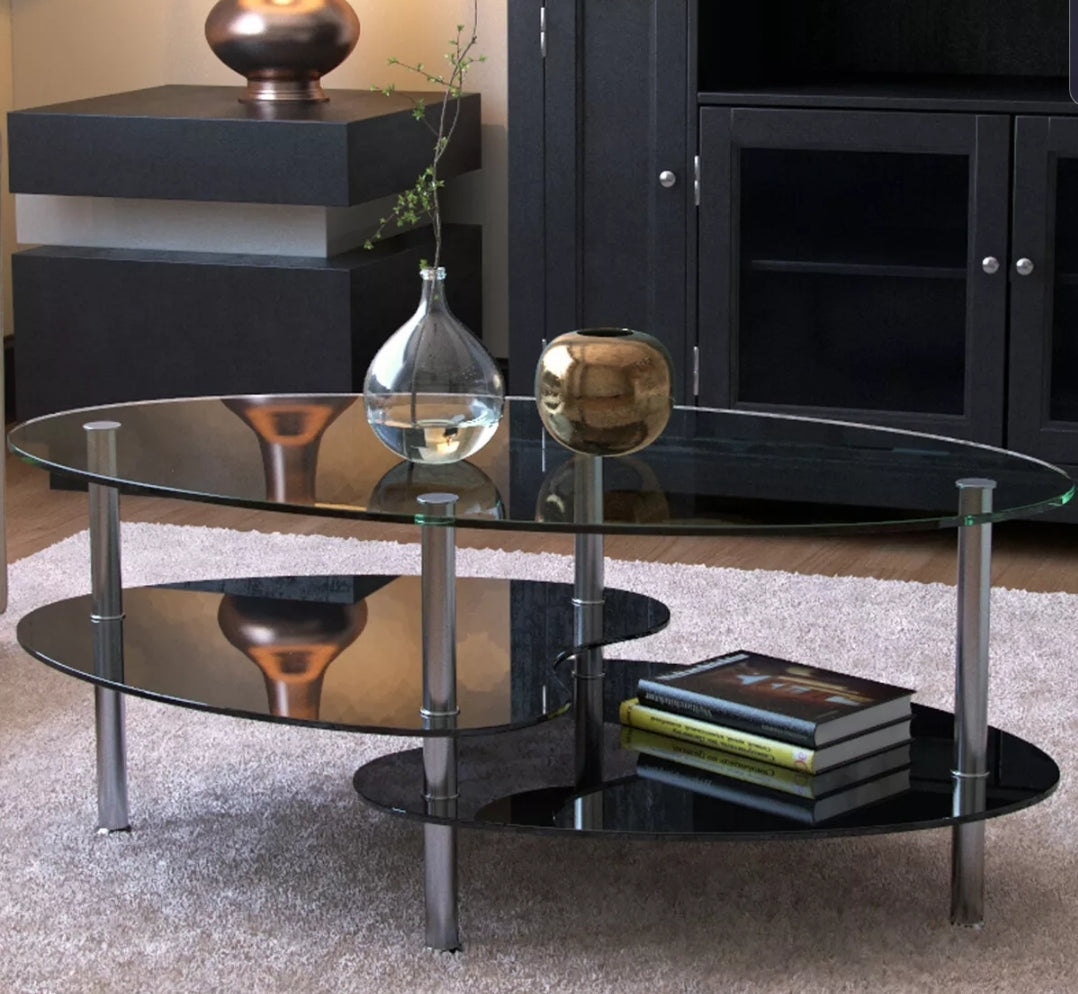 Two Glass Coffee Table - サイドテーブル