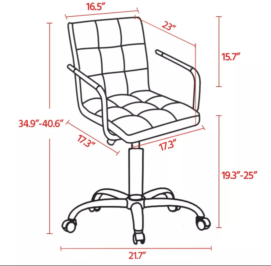 White Or Black Executive Home Office Chair PU Leather Computer Desk Task Gas-lift Swivel White