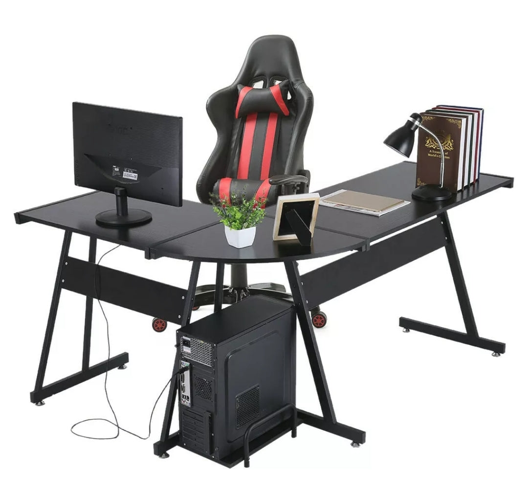 L Shaped Desk Corner Computer Gaming Laptop Table Workstation Home Office