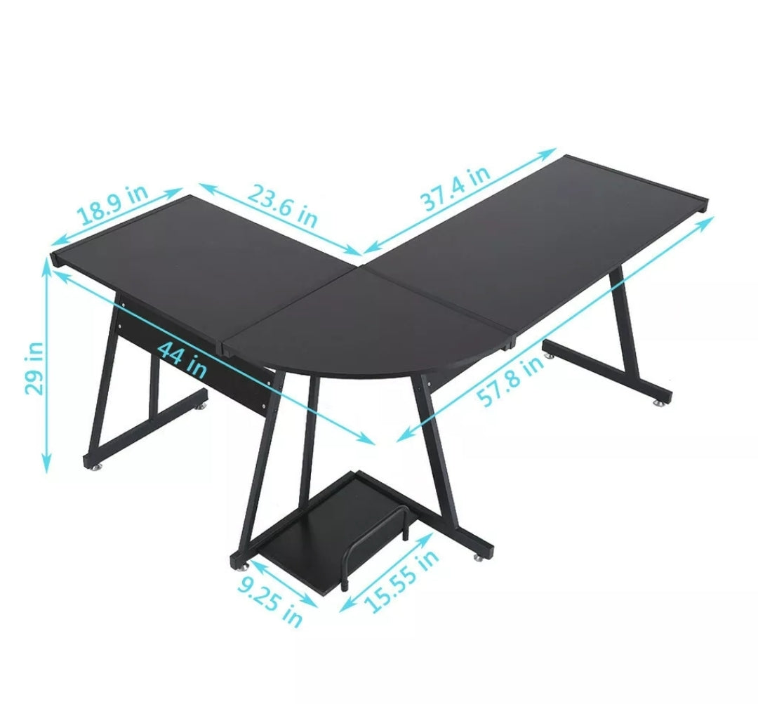 L Shaped Desk Corner Computer Gaming Laptop Table Workstation Home Office