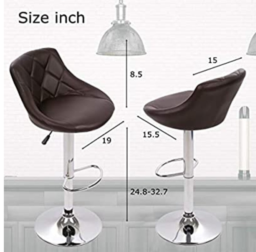 Brown Diamond Pattern Set Of 2 Barstools