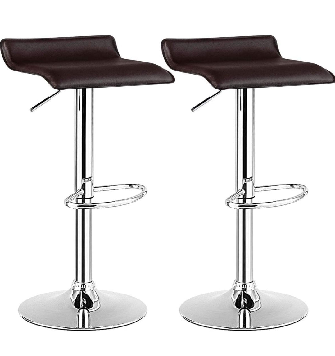 Brown Modern Backless Barstools Set Of 2