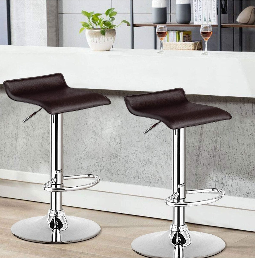 Brown Modern Backless Barstools Set Of 2
