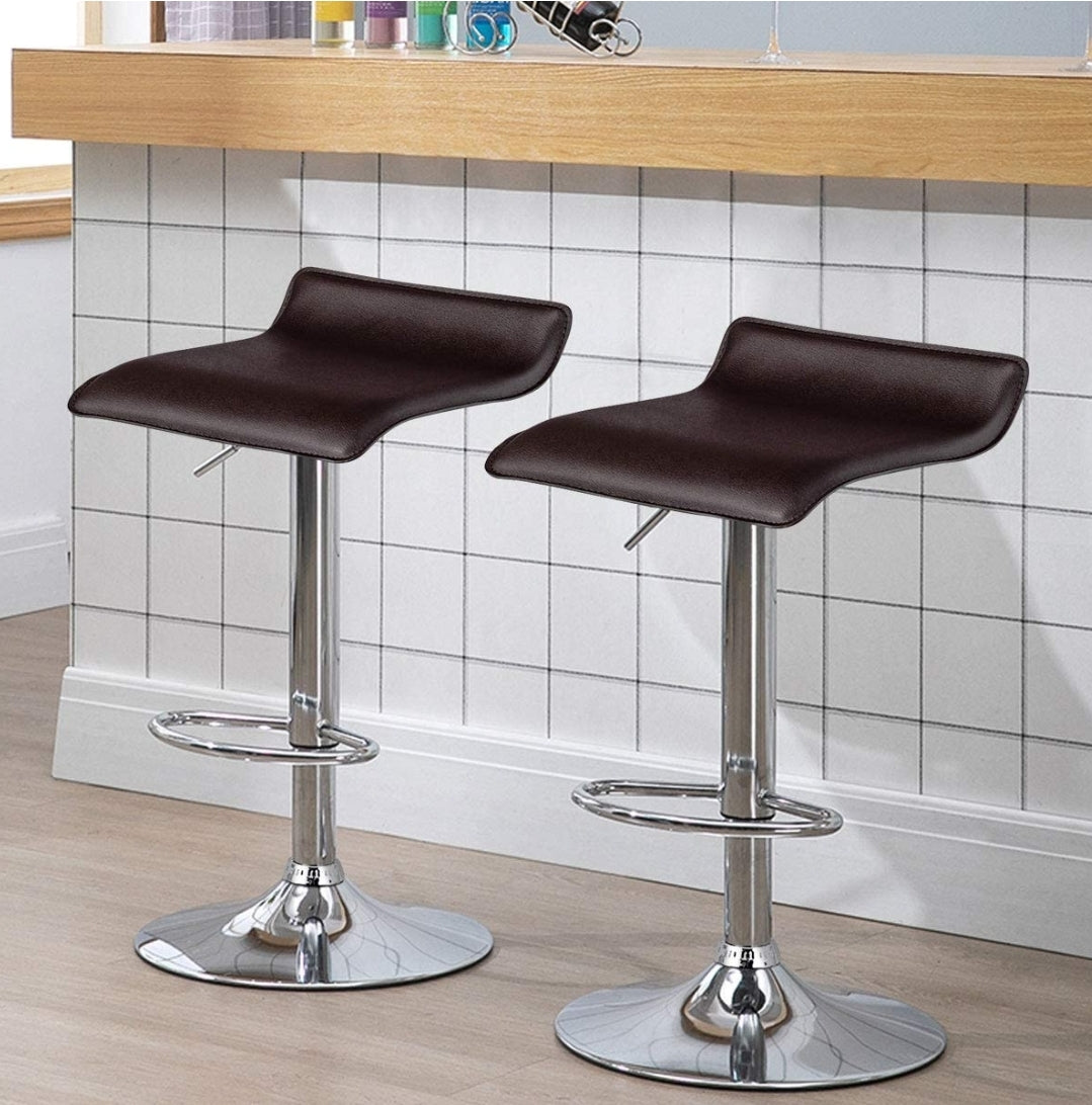 Brown Modern Backless Barstools Set Of 2