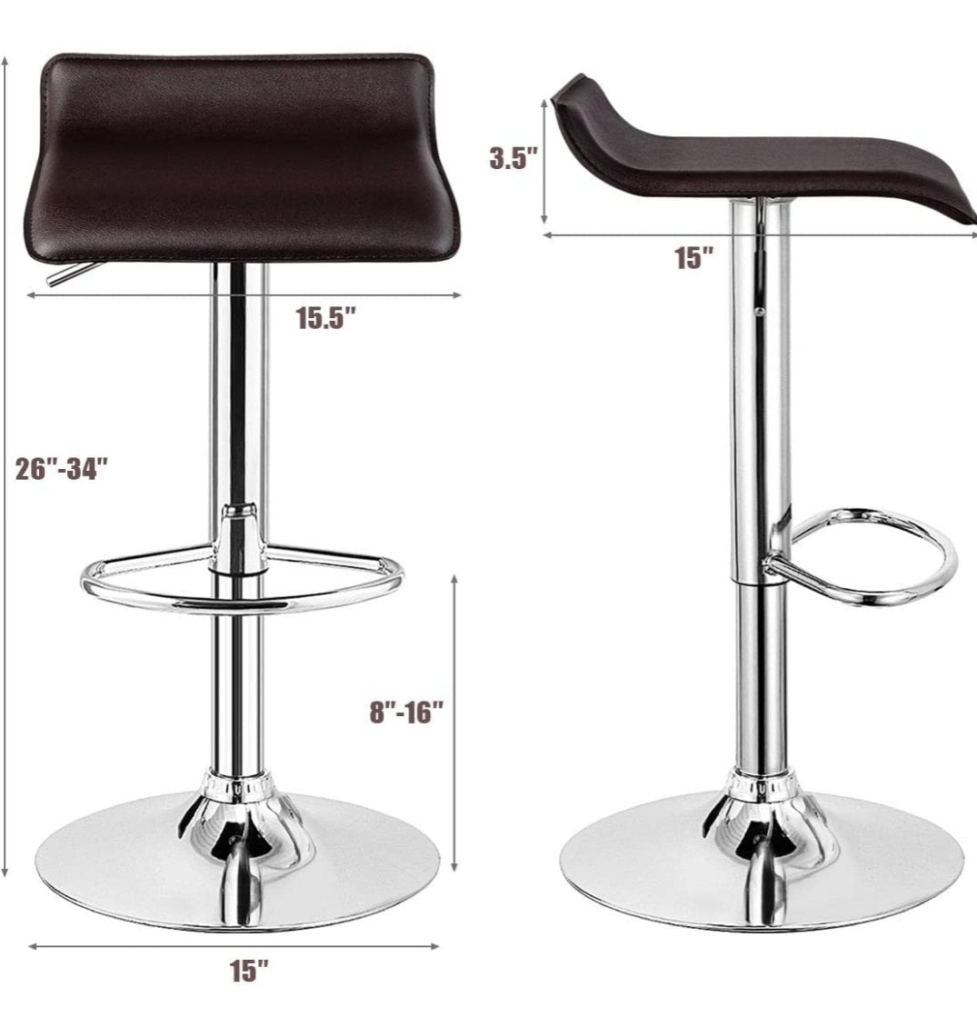 Brown Modern Backless Barstools Set Of 2