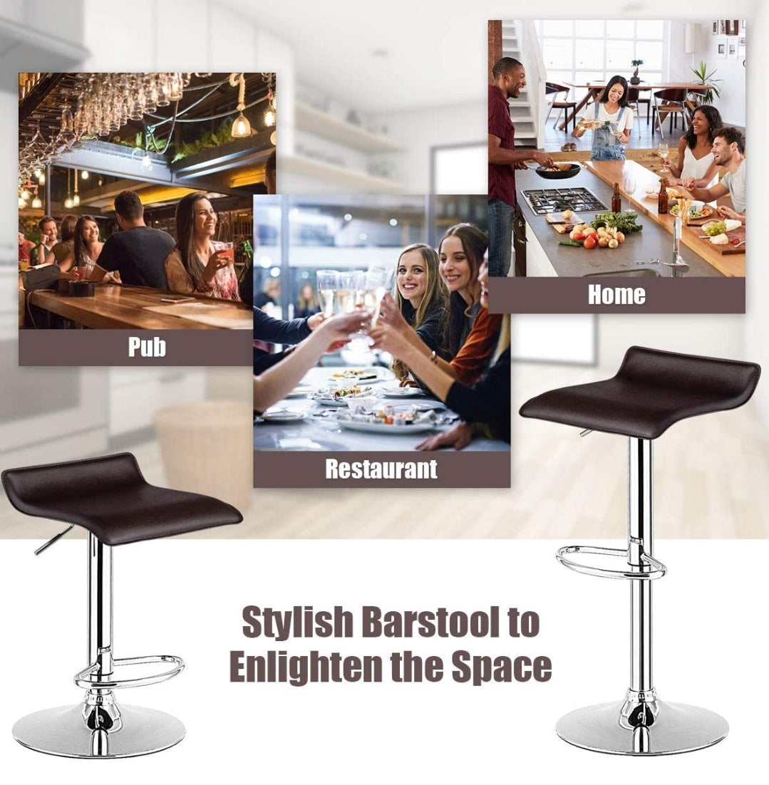 Brown Modern Backless Barstools Set Of 2