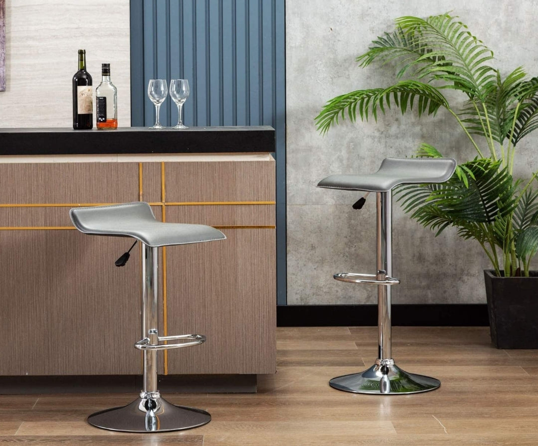 Gray Modern Backless Barstools Set Of 2