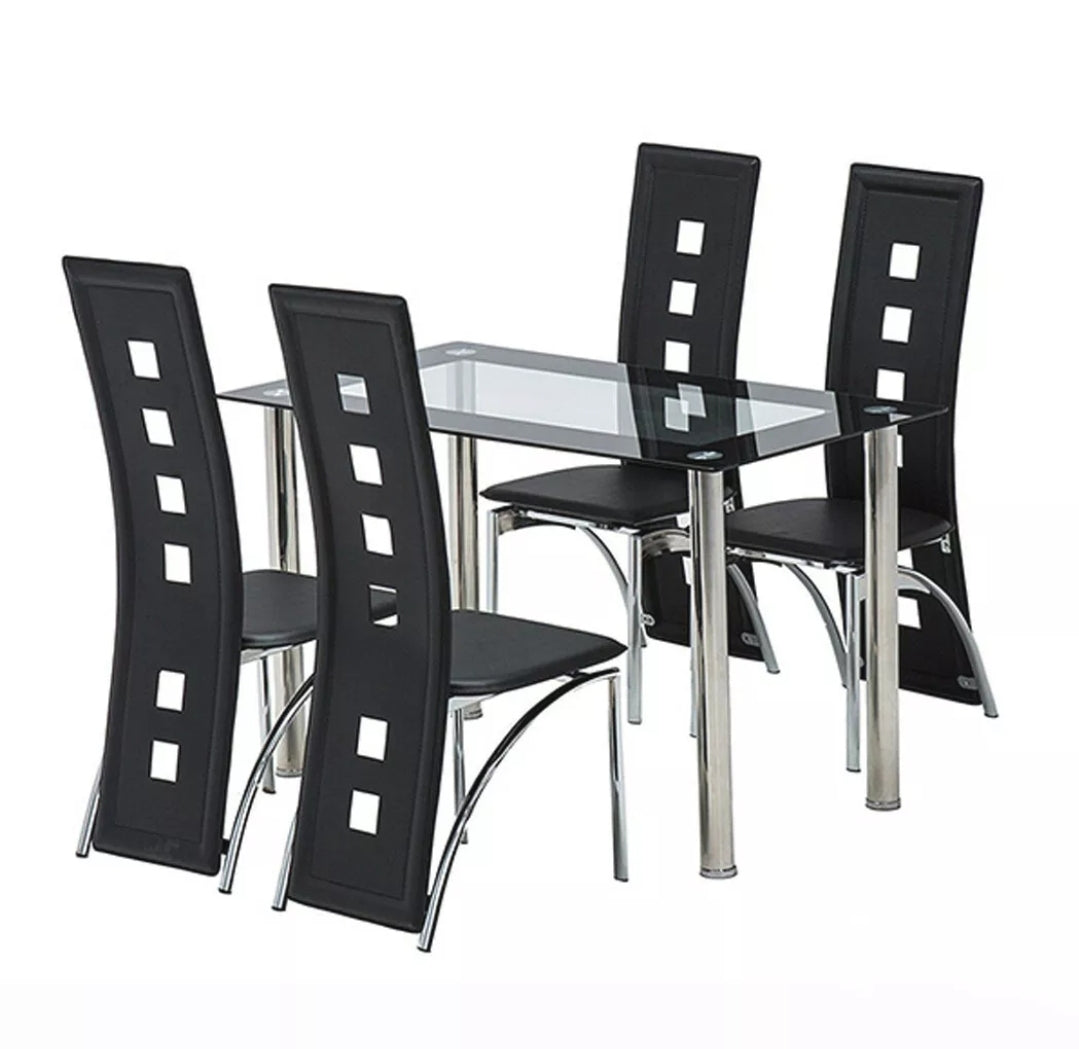 Modern Dining Room Table Set & 4 Chairs