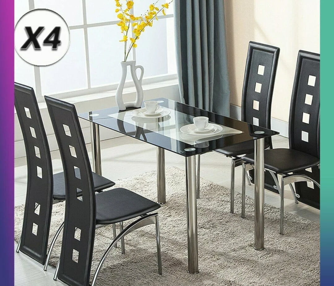 Modern Dining Room Table Set & 4 Chairs